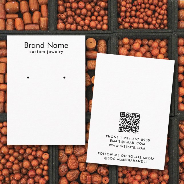 Cartão De Visita Modern Minimalist Black White Jewelry Display Card (Modern Minimalist Black White Jewelry Display Card)