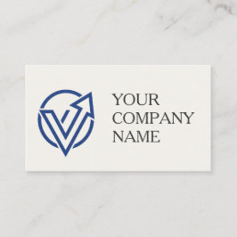 Cartão De Visita Modern Minimalist Blue Logo Business Card QR Code 
