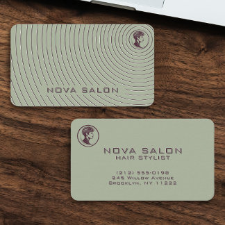 Cartão De Visita Modern Minimalist Concentric Fine Linework