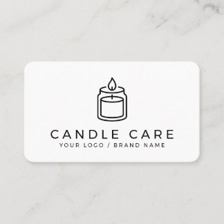 Cartão De Visita Modern Minimalist Line Art Candle Care Instruction