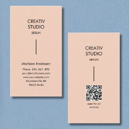 Cartão De Visita Modern Minimalist Peach Beige Black