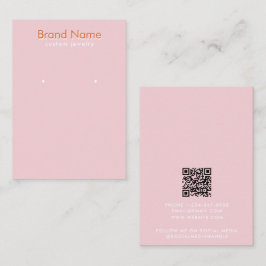 Cartão De Visita Modern Minimalist Pink Orange Jewelry Display Card