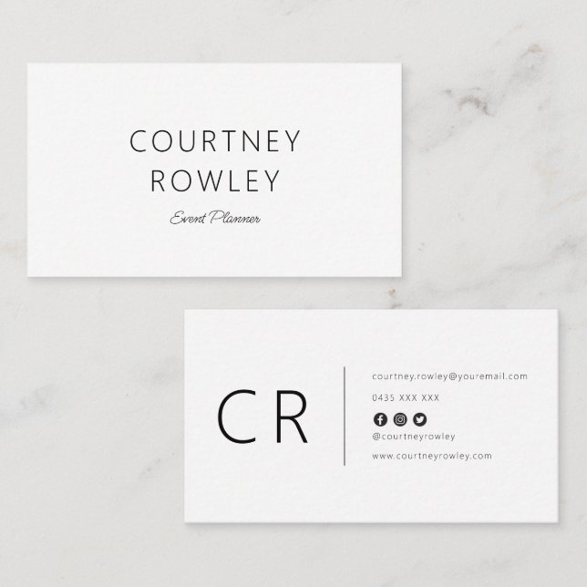 Cartão De Visita Modern minimalist professional business card (Frente/Verso)