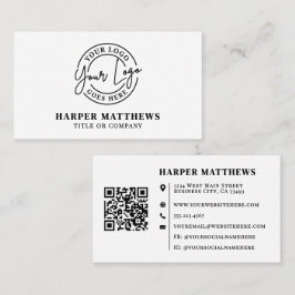 Cartão De Visita Modern Minimalist Professional Logo QR Code