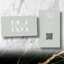 Modern Monogram Initials Professional Sage Green