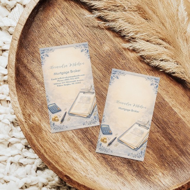 Cartão De Visita Modern Mortgage Broker Business (Criador carregado)
