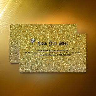 Cartão De Visita Modern Na moda Dourado Sparkle