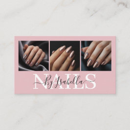 Cartão De Visita Modern Nail Artist Photo Typography