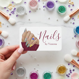 Cartão De Visita Modern Nail Technician Personal Branding Chic