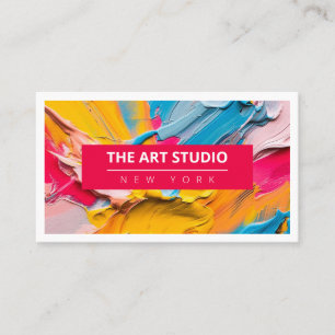 Cartão De Visita Modern Name Trabalho de arte Artist Art Studio