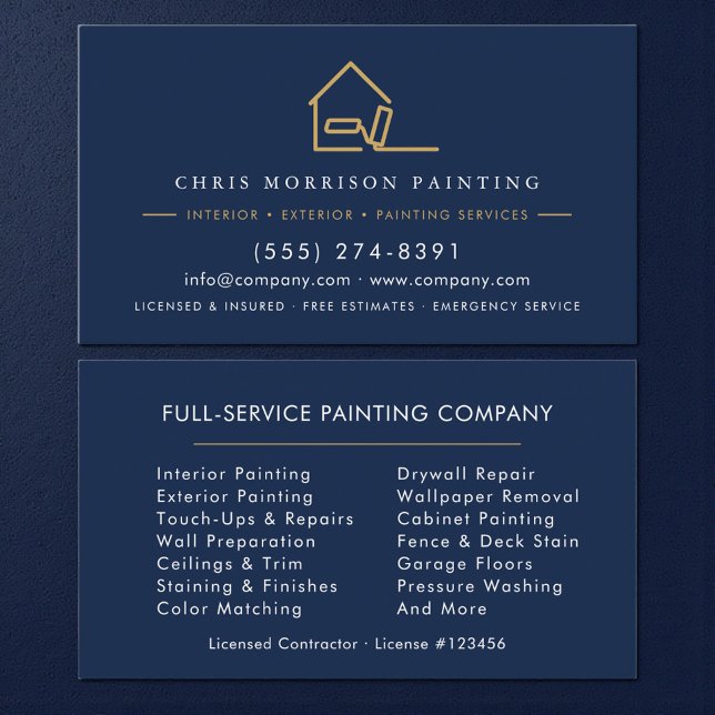 Cartão De Visita Modern Painter Painting Company Business Card (Criador carregado)