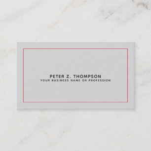 Cartão De Visita modern pale gray business card with thin red line