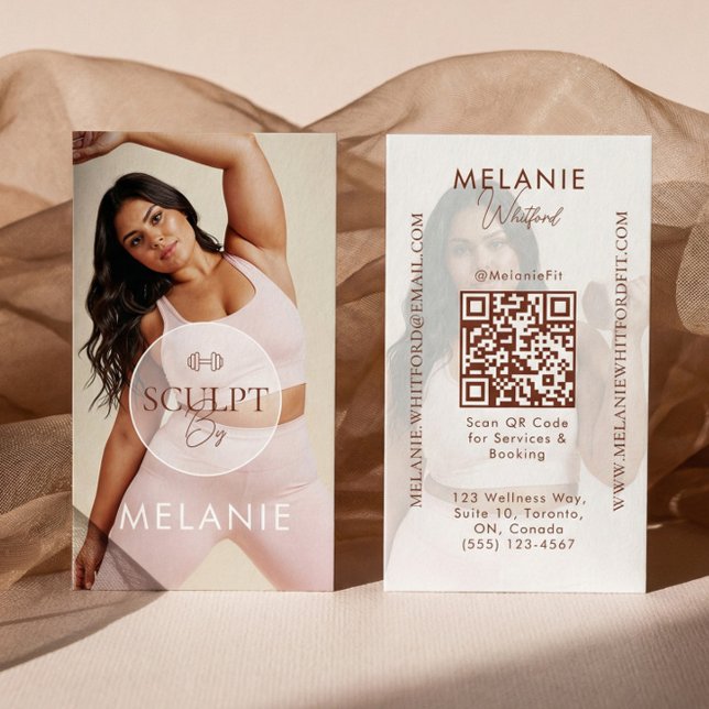 Cartão De Visita Modern Personal Trainer Fitness Influencer Photo (Modern Personal Trainer Fitness Influencer Photo Business Card)