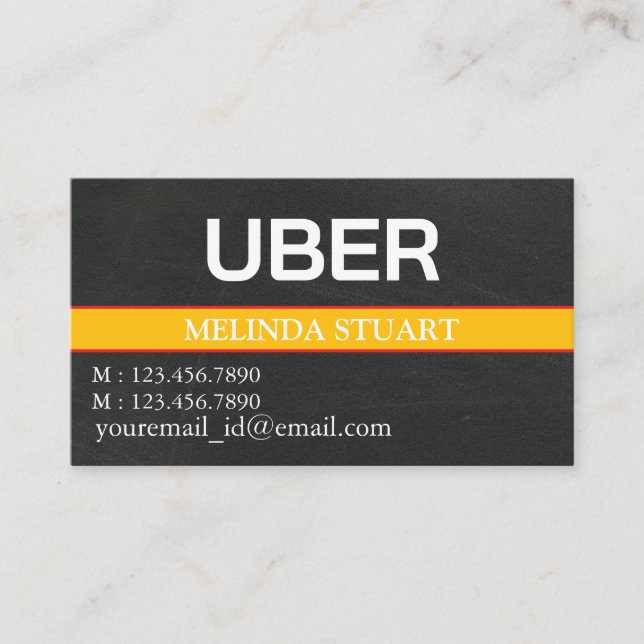 Cartão De Visita Modern Personalized Uber Driver  (Frente)