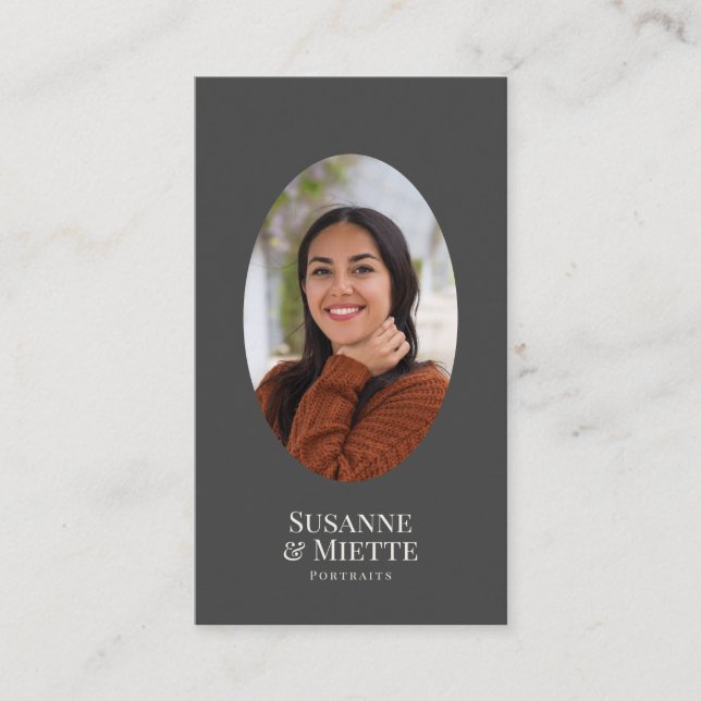 Cartão De Visita Modern Photo Earth tone Elegant Photoographic Stud (Frente)