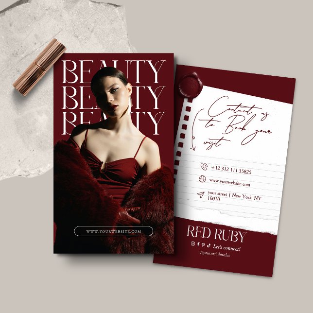 Cartão De Visita Modern Photo Fashion Business Card (Criador carregado)