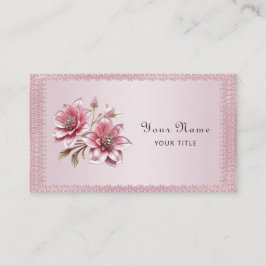 Cartão De Visita Modern Pink Flowers Business Card
