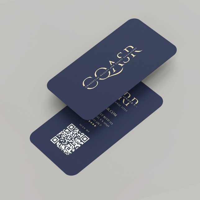 Cartão De Visita Modern Professional Company Monograma Dark Blue (Modern Professional Company Monogram Dark Blue Business Card
)