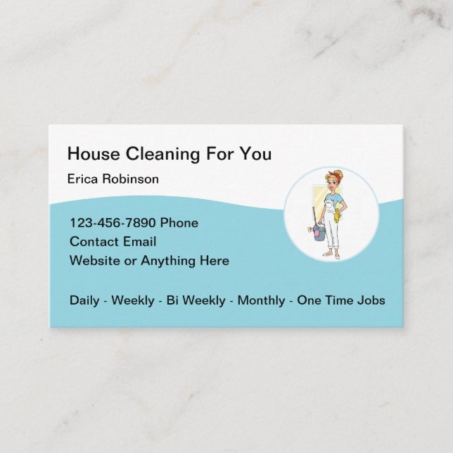 Cartão De Visita Modern Professional House Cleaning Services (Frente)