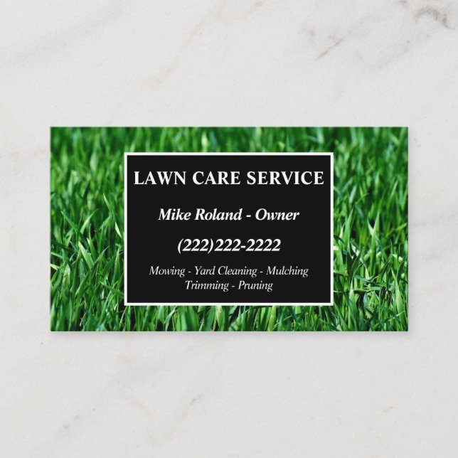 Cartão De Visita Modern Professional Lawn Care Gardener Services Bu (Frente)