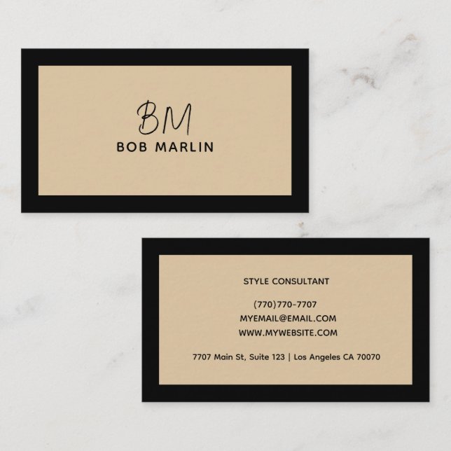 Cartão De Visita Modern Professional Minimalist Executive Generic (Frente/Verso)