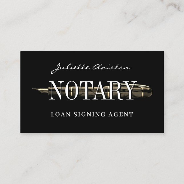 Cartão De Visita Modern professional notary public Business Card (Frente)