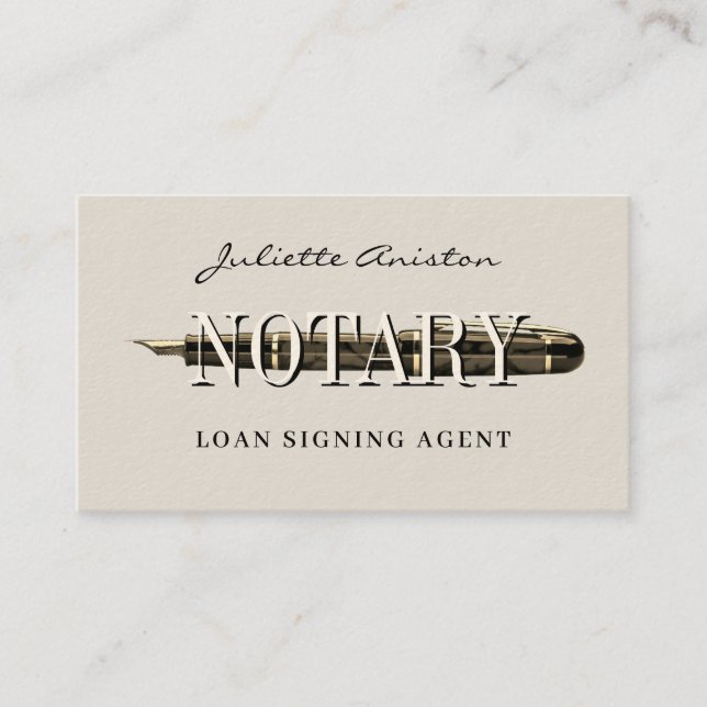 Cartão De Visita Modern professional notary public Business Card (Frente)