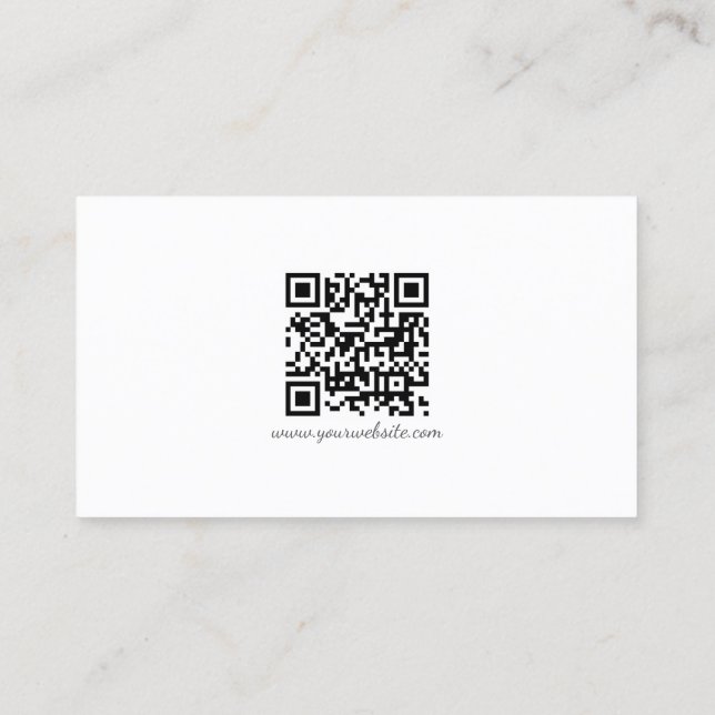 Cartão De Visita Modern QR Code Handwriting Script Sleek Business (Verso)