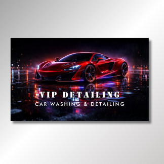 Cartão De Visita Modern Red Car Wash & Auto Detailing
