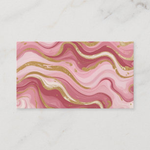 Cartão De Visita Modern Rose Gold Veins Arte Líquida a Tinta