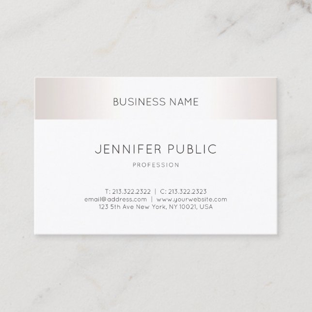 Cartão De Visita Modern Silver Elegant Clean PlaProfessional (Frente)