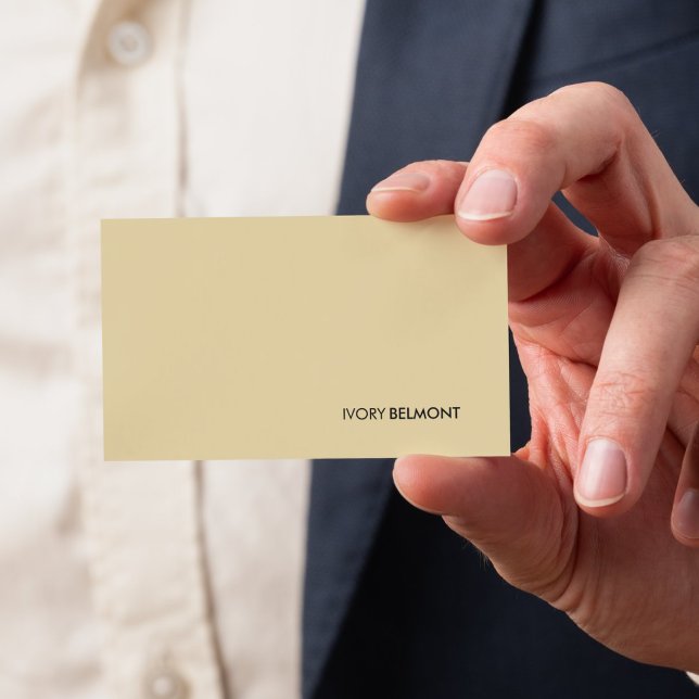 Cartão De Visita Modern Simple Yellow White Minimal (Modern Simple Yellow White Minimal Business Card)