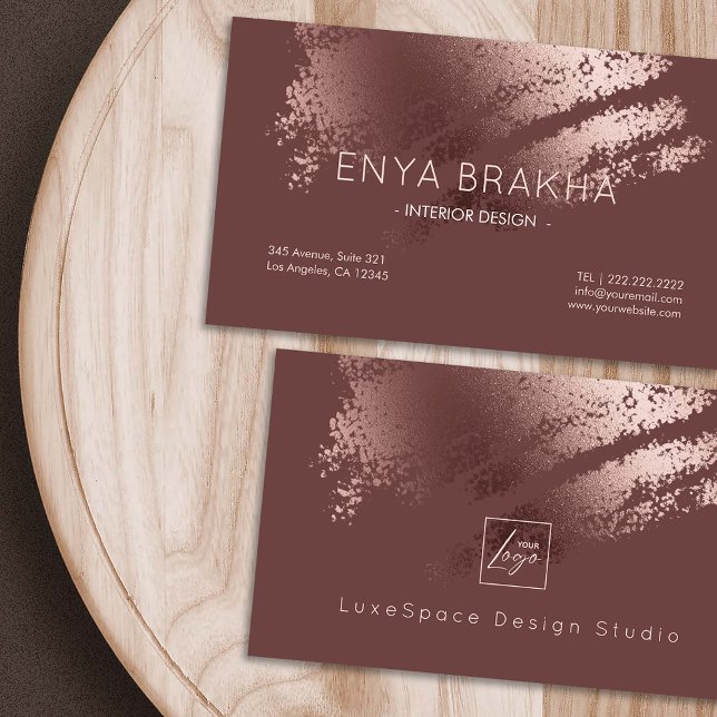 Cartão De Visita Modern Stylish Bronze Logo Business Card (Modern Stylish Bronze Logo Business Card)