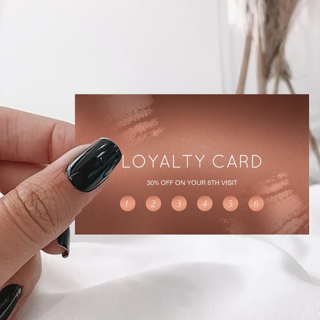Cartão De Visita Modern Stylish Bronze Logo Customer Loyalty (Modern Stylish Bronze Logo Customer Loyalty Business Card)