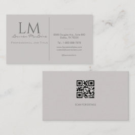 Cartão De Visita Modern Taupe Gray QR Code Business Branding