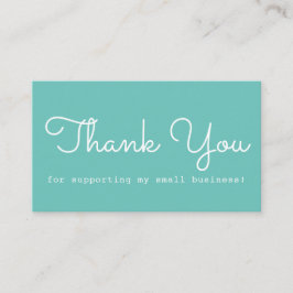 Cartão De Visita Modern Teal Obrigado