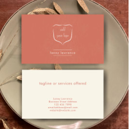 Cartão De Visita Modern Terracotta Add Logo Beauty Professional