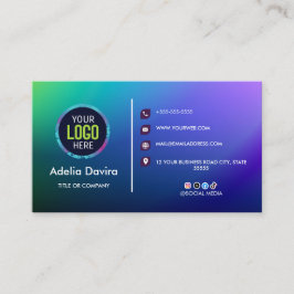 Cartão De Visita Modern Terracotta Blue Glitter Gold Opal Stone Lux