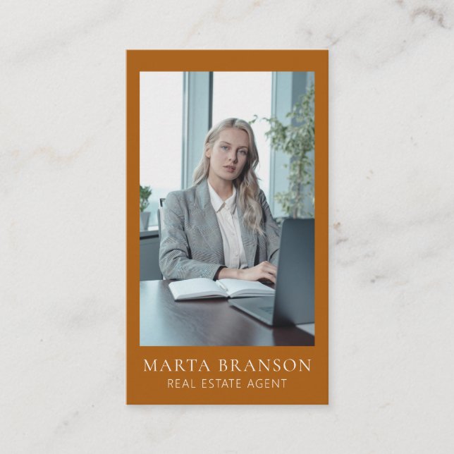 Cartão De Visita Modern Terracotta Professional Imóveis (Frente)