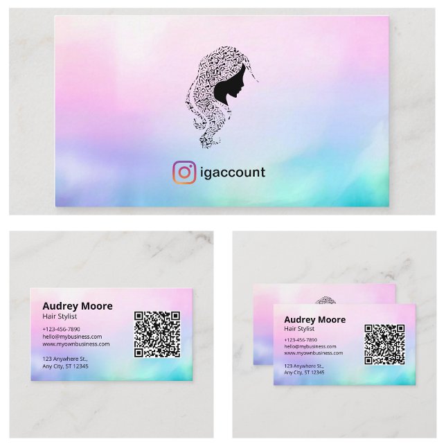Cartão De Visita Modern Trendy Beauty Salon Hair Stylist (Modern Trendy Beauty Salon Hair Stylist Business Card
)