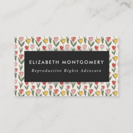 Cartão De Visita Modern Tulip Floral Pattern Soft Botanical Spring