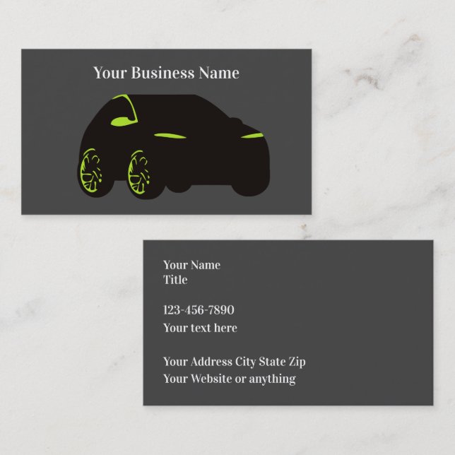 Cartão De Visita Modern Unique Automotive Theme Business Cards (Frente/Verso)