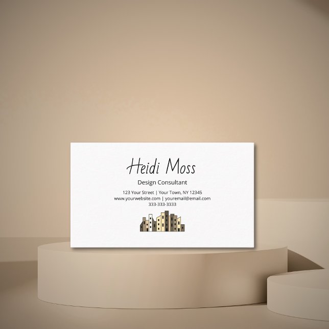 Cartão De Visita Modern Urban Design Consultant City Skyline (Criador carregado)