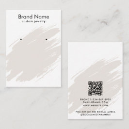 Cartão De Visita Modern Watercolor Brown Jewelry Display Card