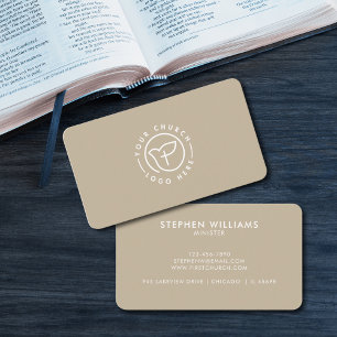 Cartão De Visita Moderna o Ministro do Logotipo da Sua Igreja, Mini