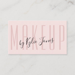 Cartão De Visita Moderna Pastel Rosa Makeup MUA Beauly Girly