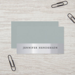 Cartão De Visita Moderna, prata listrada, profissional de cor azul 