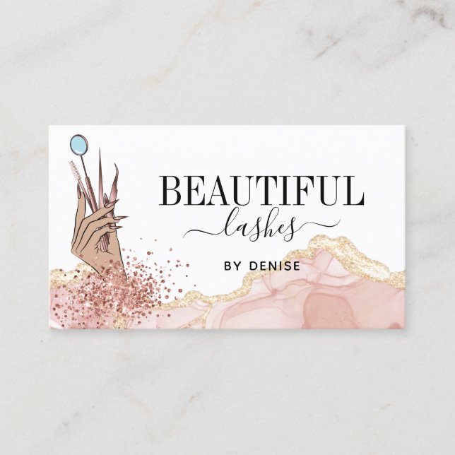 Cartão De Visita moderna técnica de lavagem de mão mulher reluzente (Frente)