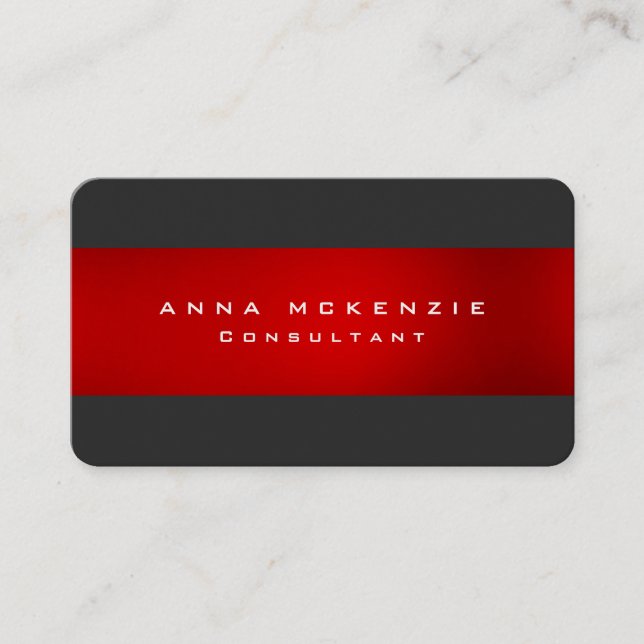 Cartão De Visita Moderna Trendy Red Cinza Criativa Exclusiva de Tre (Frente)