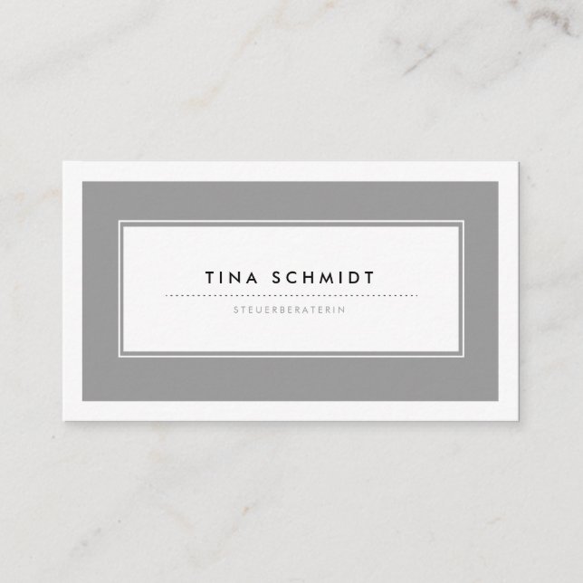 Cartão De Visita Moderne Grau Visitenkarten (Frente)